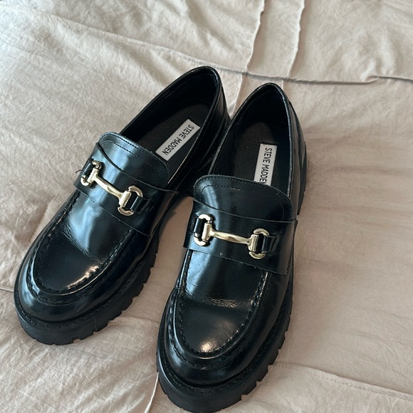 Steve madden loafers black and gold size 9.5 - Picture 1 of 2